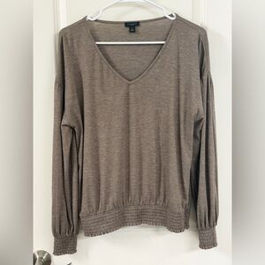Ann Taylor Factory Brown V-Neck Top